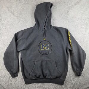 Michigan Wolverines Hoodie Mens XL Gray Nike Basketball Authentic NCAA